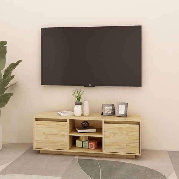 vidaXL Mobile Porta TV 110x30x40 cm in Legno Massello di Pino