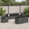 vidaXL Set Divani da Giardino 8 pz con Cuscini in Polyrattan Grigio
