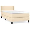 vidaXL Giroletto a Molle con Materasso Crema 100x200 cm in Tessuto
