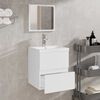 vidaXL Mobile da Bagno con Specchio Bianco in Legno Multistrato