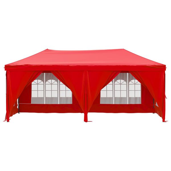 vidaXL Tenda per Feste Pieghevole con Pareti Laterali Rosso 3x6 m