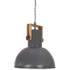 vidaXL Lampada Soffitto Industriale 25 W Grigia Rotonda in Mango 42cm