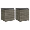 vidaXL Sgabelli Giardino con Cuscini 2 pz Grigio 40x40x43cm Polyrattan