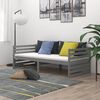 vidaXL Divano Letto con Materasso 90x200 cm Grigio in Legno di Pino
