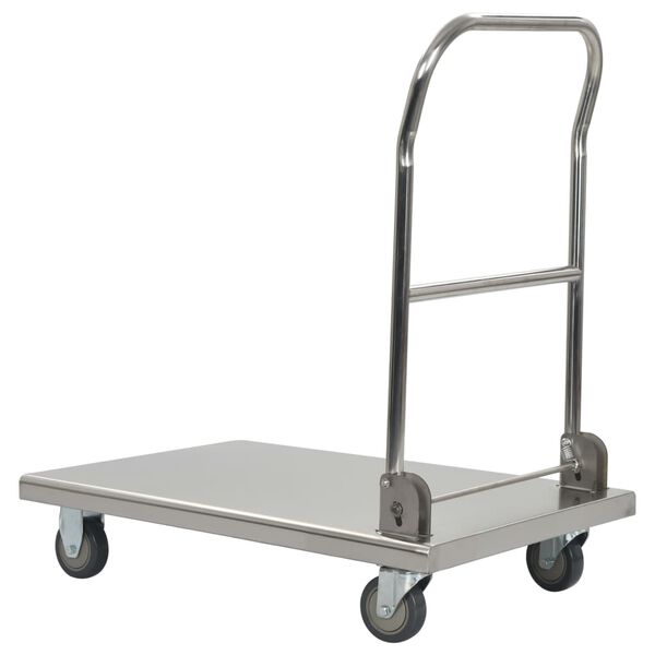 vidaXL Carrello di Trasporto Argento 82x53x86 cm Acciaio Inossidabile