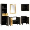 vidaXL Set di Armadi da Bagno 5 pcs Nero e Oro Legno di mango massello