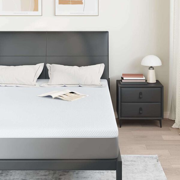 vidaXL Topper per materasso Bianco 140 x 200 cm Tessuto Jacquard