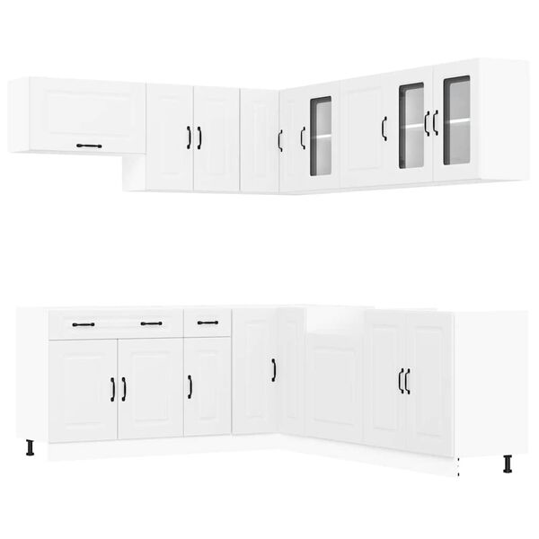 vidaXL Set Mobili da Cucina 11 pz Kalmar Bianchi Legno Multistrato