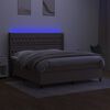 vidaXL Letto a Molle con Materasso e LED Tortora 160x200 cm in Tessuto