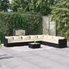 vidaXL Set Salotto da Giardino 9 pz con Cuscini in Polyrattan Nero