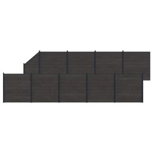 vidaXL Pannello di Recinzione 10 pcs WPC e Alluminio Nero