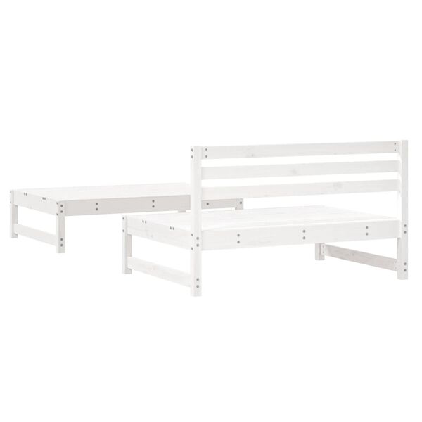 vidaXL Set Salotto da Giardino 2 pz Bianco in Legno Massello di Pino