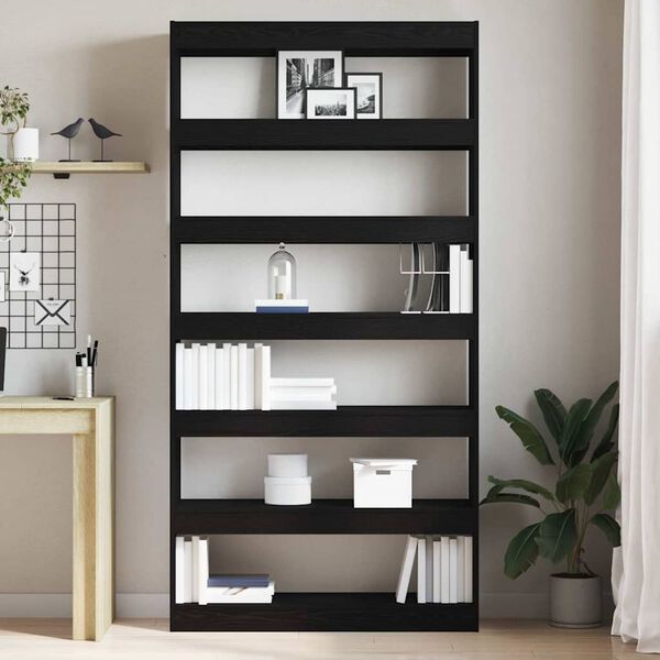vidaXL Armadio per Libri Rovere Nero 100 x 30 x 198 cm