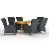 vidaXL Set Mobili da Pranzo per Giardino 7 pz Grigio Scuro