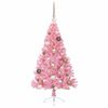 vidaXL Albero di Natale artificiale con luci integrate Rosa 120 cm PVC