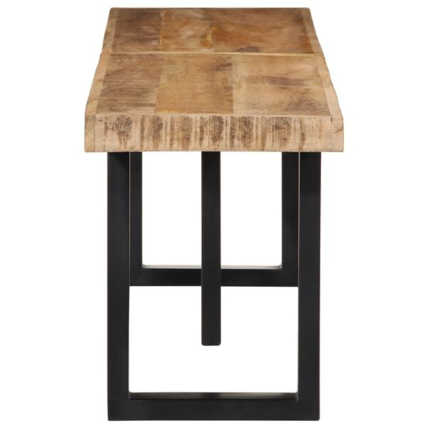 vidaXL Panca 160 cm in Legno Massello di Mango Grezzo e Acciaio