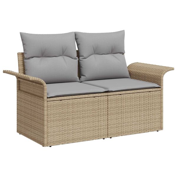 vidaXL Set Divano da Giardino 6 pcs Beige e Grigio Chiaro polyrattan