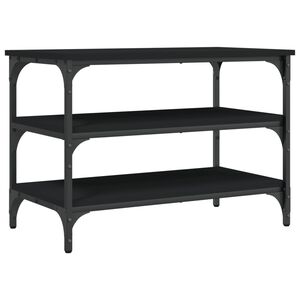 vidaXL Panca Porta Scarpe Nera 70x38,5x49 cm in Legno Multistrato