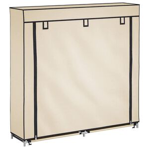vidaXL Scarpiera Coperta Crema 115x28x110 cm in Tessuto