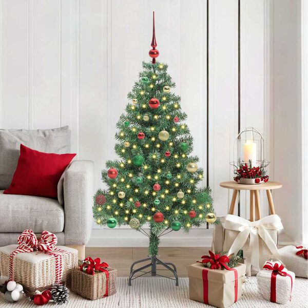 vidaXL Albero di Natale con 150 LED con supporto Verde 150 cm PVC
