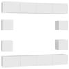 vidaXL Set Mobili Porta TV 8 pz Bianco in Legno Multistrato