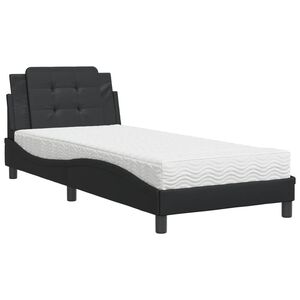 vidaXL Letto con Materasso Zadar Nero 80x200 cm in Similpelle