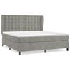 vidaXL Giroletto a Molle con Materasso Grigio Chiaro 160x200cm Velluto