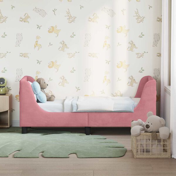 vidaXL Struttura letto per bambini con testata Rosa 70 x 140 cm