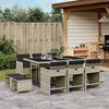vidaXL Set Pranzo Giardino 11pz con Cuscini Grigio Chiaro Polyrattan
