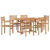 vidaXL Set da Pranzo per Giardino 7 pz Naturale
