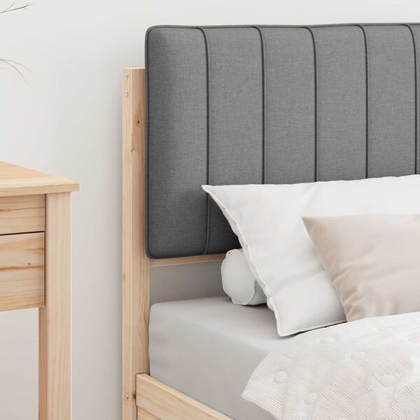 vidaXL Letto con Testiera Rivestita Grigio chiaro 75 x 190 cm