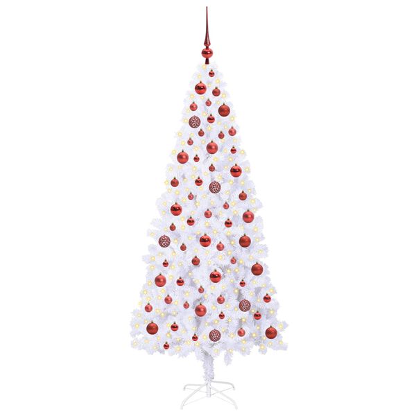 vidaXL Albero di Natale artificiale Bianco 180 cm PVC e Acciaio