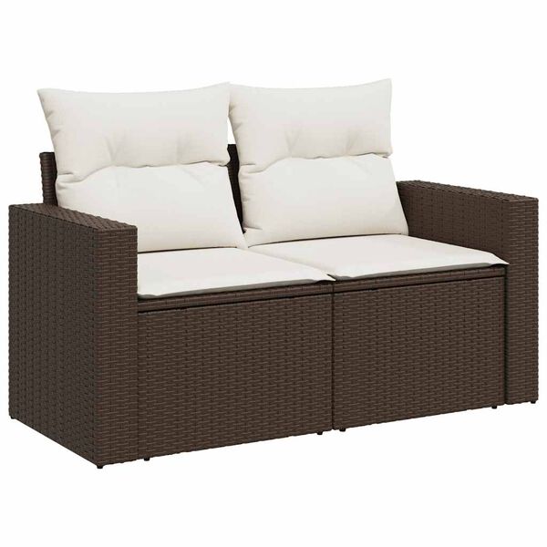 vidaXL Set Divano da Giardino 6 pz con Cuscini Marrone in Polyrattan