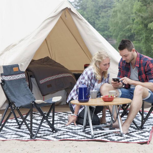 Bo-Camp Tappeto da Esterno Chill mat Lewisham M 2x1,8 Nero e Bianco