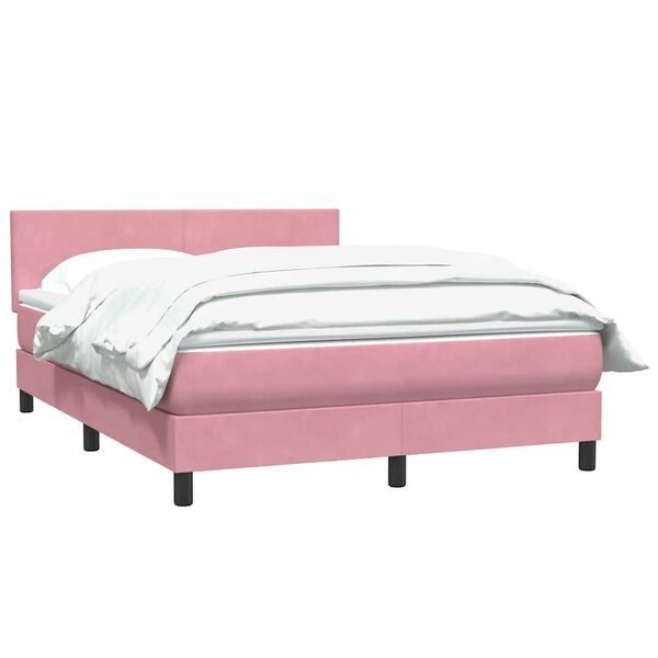 vidaXL Giroletto a Molle con Materasso Rosa 140x210 cm in Velluto