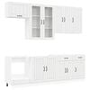 vidaXL Unit&agrave; Cucina LUCCA 8 pcs Bianco Lucido Legno ingegnerizzato
