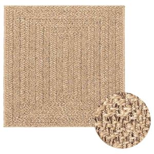 vidaXL Tappeto ZIZUR Beige 240x240 cm Aspetto Iuta Interni ed Esterni