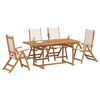 vidaXL Set Pranzo da Giardino 5pz Legno Massello di Acacia e Textilene