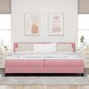 vidaXL Letto a molle con materasso Rosa 200 x 200 cm Velluto