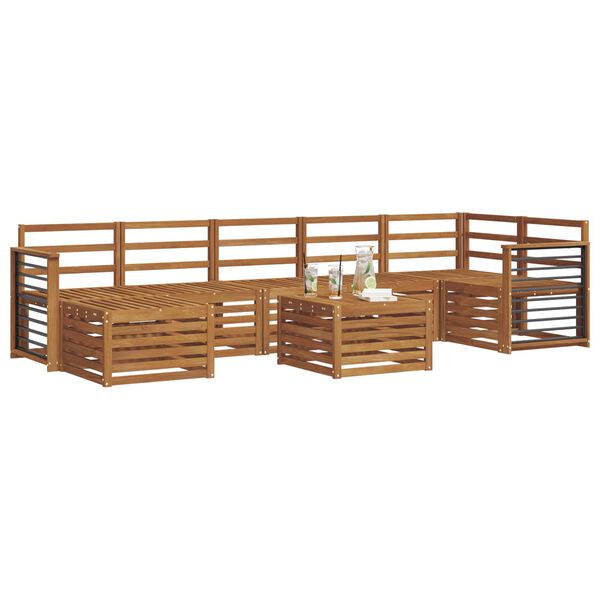 vidaXL Set divani 8 pcs Naturale Legno di Acacia Massello