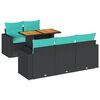 vidaXL Set Divano da Giardino 6 pz con Cuscini Nero in Polyrattan