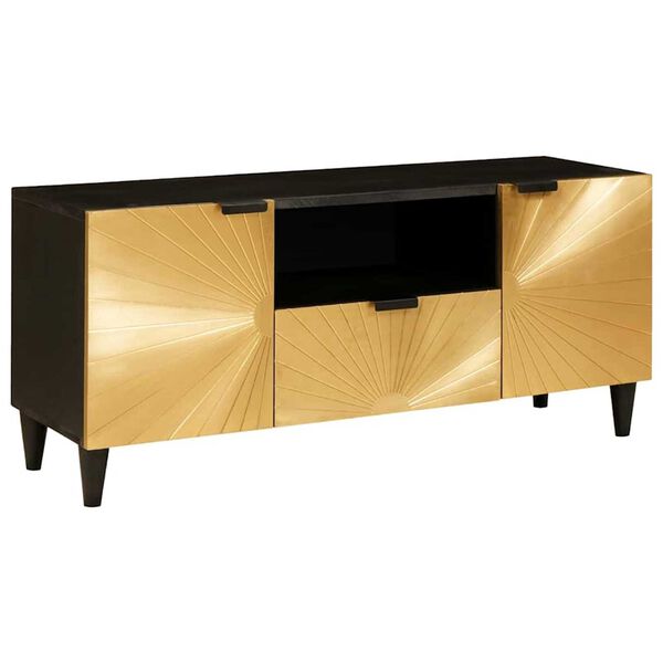 vidaXL Mobile TV Nero e Oro 105 x 33 x 46 cm Legno multistrato