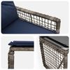 vidaXL Set di Mobili da Esterno con cuscino 5 pcs Grigio e Blu Navy