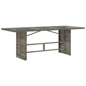 vidaXL Tavolo da Giardino Piano in Vetro Grigio 190x80x75cm Polyrattan