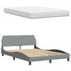 vidaXL Letto con Materasso Hanko Grigio Chiaro 140x190cm Tessuto
