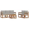 vidaXL Set di divani da esterno 6 pz Grigio Naturale e Chiaro