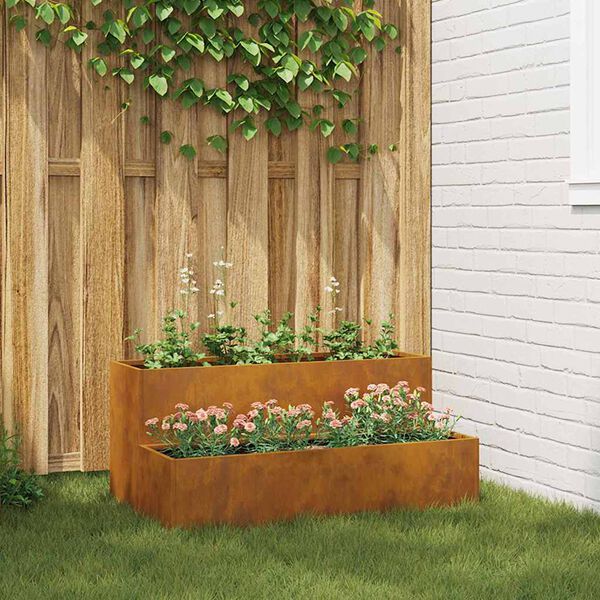 vidaXL Vaso da giardino Ruggine 100 x 60 x 45 cm