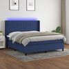 vidaXL Letto a Molle con Materasso e LED Blu 160x200 cm in Tessuto