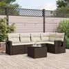 vidaXL Set Divano da Giardino 6 pz con Cuscini Marrone in Polyrattan