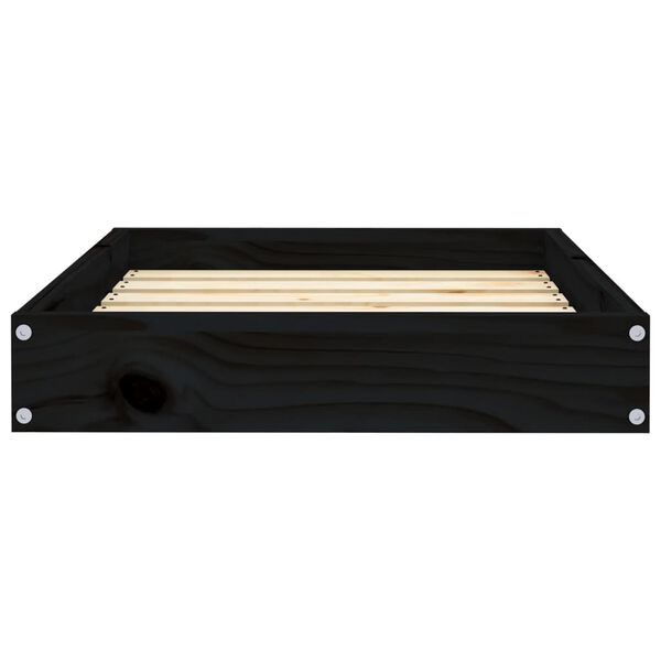 vidaXL Cuccia per Cani Nera 61,5x49x9 cm in Legno Massello di Pino